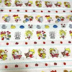 残り1点 生地 はぎれ 綿ポリ レトロ 水森亜土 アドちゃん