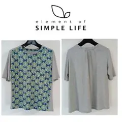 エレメントオブシンプルライフ 半袖Tシャツ グレー×花柄 LLのサムネイル