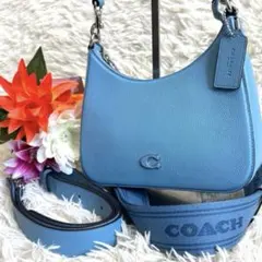 極美品✨COACH✨Cロゴ　3way ワンショルダー　レザー　ライトブルー