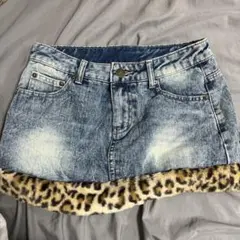 しまむら アベイル デニムヒョウ柄 ミニスカートのサムネイル