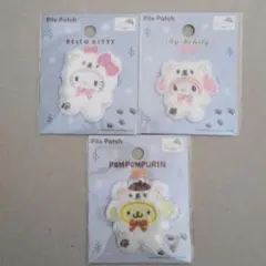 パイルワッペン シール　キティ　マイメロ　ポムポムプリン　セリア