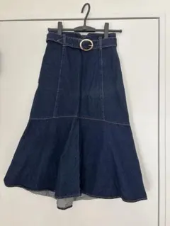 PROPORTION デニムフレアスカート インディゴブルー