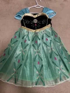 キッズドレス 緑色 フリル付き アナ雪 アナ