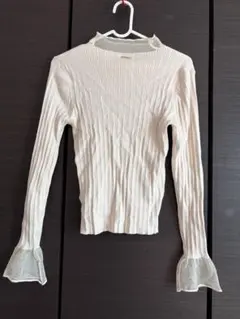 GRL ベージュリボン付き長袖トップス M