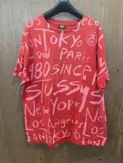 ヴィンテージ　Stussy レッド グラフィック Tシャツ