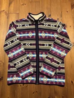 UNIQLO ユニクロ マイクロフリース ジップアップ ネイティブ柄 Lサイズ