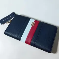 TOMMY HILFIGER 長財布 ラウンドファスナー ネイビー トリコロールのサムネイル
