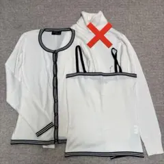 セシルマクビー　白ニット　カーディガン　キャミソール　バイカラー