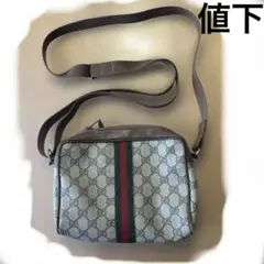 オールドグッチ セカンドバッグ アクセコ シェリーライン GG ネイビー