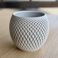 3Dプリンター鉢　3号　クロスハッチ　デザイン鉢のサムネイル
