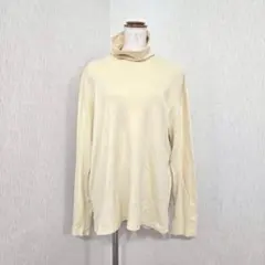 ユニクロ　コットン100% タートルネック長袖カットソー（L） クリーム系　無地