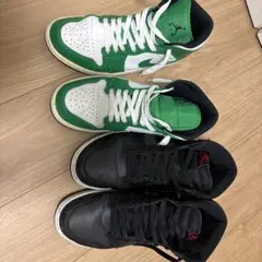 Jordan グリーン ホワイト ハイカットスニーカー スニーカー2足セット