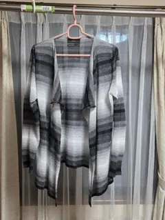 【即購入可】DIESEL グレー系ストライプニットカーディガン