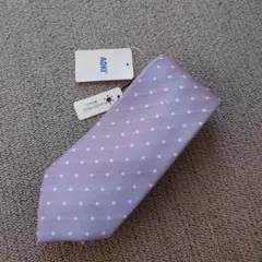 AOKI購入☆LES MUES ラベンダードット柄ネクタイ