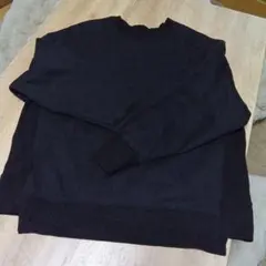 【F J Y】裏起毛　リブドッキング　トレーナー　黒　サイズ44