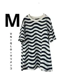 ✨UNIQLO×マリメッコ✨コラボ白とネイビーの波模様 Tシャツ
