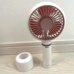 KOIZUMI ハンディファン 充電式　3段階調整機能ピンク&白　匿名配送のサムネイル
