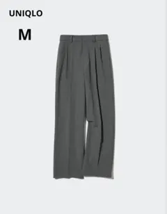 UNIQLO　ユニクロ　タックワイドパンツ　グレー　M