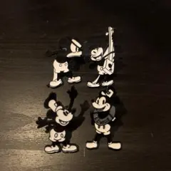 匿名配送！　初代ミッキー　ピンバッジセット　レトロミッキー　蒸気船ウィリー