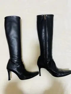 細身ブラックロングブーツ　サイズ22.5