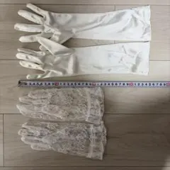 ウェディンググローブ2点セット　ロング手袋　レース