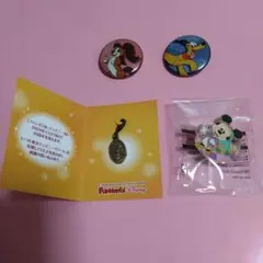 ディズニー　缶バッジ、ピンバッジ、オリジナルチャームのセット