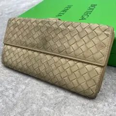 BOTTEGA VENETA イントレチャート 長財布 ベージュ - メルカリ