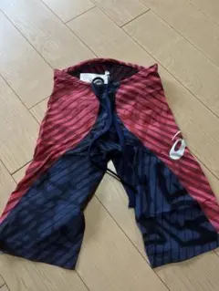 競泳水着 XSサイズ 赤・紺 ストライプ　asics