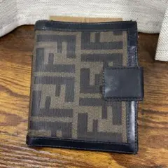 FENDI フェンディ ズッカ柄 二つ折り財布 ブラック ブラウン　No.2