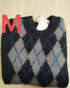 新品 UNIQLO フラッフィクルーネックセーター ブラック Ｍ ユニクロ