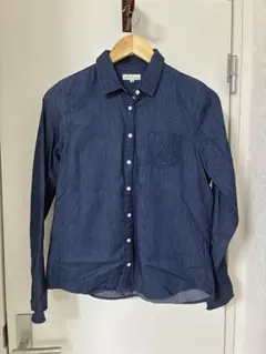 美品　earth music ecology 長袖シャツ M ダークブルー