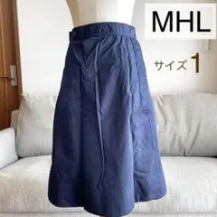 【S】MHL コットン巻きスカート ネイビー