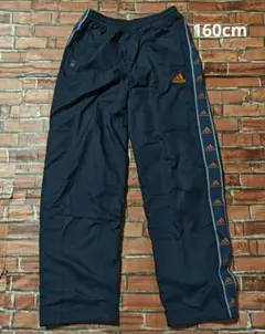 adidas ネイビー ジャージパンツ 160cm　ナイロンパンツ　防寒パンツ