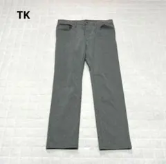【THE SHOP TK】イージーパンツ　ストレート　ボトムス　裏毛　グレー　Mのサムネイル