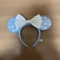 ディズニー　カチューシャ　ブルー　スパンコール