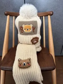 ⭐︎本日のみ値下げ⭐︎ Baby ニット帽子&マフラー　クリーム色