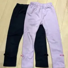 シシュノン　キッズ ボトムス 裏起毛　黒・薄紫 2点セット