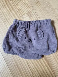 petit main 犬顔刺繍パンツ 70サイズ グレー