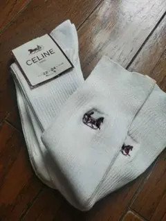 CELINE レナウン両面刺繍ハイソックス22ー24cm未使用訳ありのサムネイル
