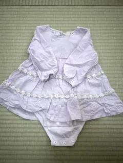 プティマイン フリル付き ワンピースロンパース80cm