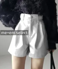水*堂様 k0185 ミームセレクト　太ベルトハイウエストタックレザーショートパ