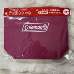 【新品・非売品】コカコーラ×Coleman　フェルト　トートバック　ピンク