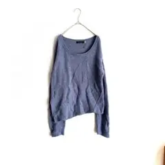 【ココディール】 セーター ニット 長袖 ブルー アシメトリー サイズ2