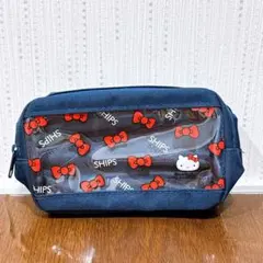 ハローキティ クリア窓つき Wジップ ポーチ