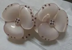 アレクサンドルドゥパリ　カメリア　バレッタ　双子　薄いピンク系スワロフスキー