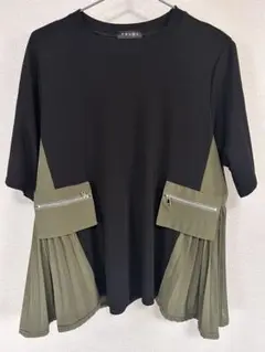 TAUBE 半袖Tシャツ 黒とオリーブ