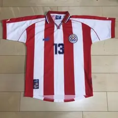 PUMA プーマ パラグアイ代表 1999 ユニフォーム ゲームシャツ 赤白 PUMA プーマ パラグアイ代表 1999 ユニフォーム ゲームシャツ 赤