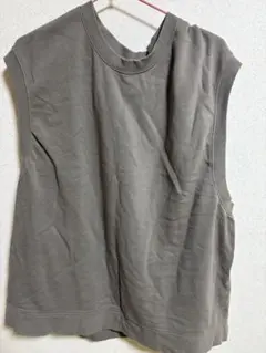 GU グレー ノースリーブ Tシャツ XL