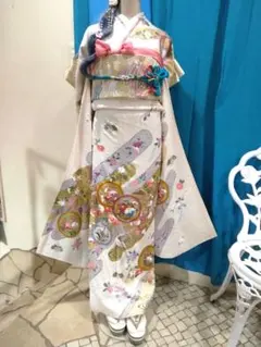 振袖フルセット、正絹振袖、成人式、重ね衿、帯揚げ帯締め、西陣袋帯、長襦袢