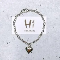 no.23【お肌に優しい金具】しゃらり、ハート　ブレスレット